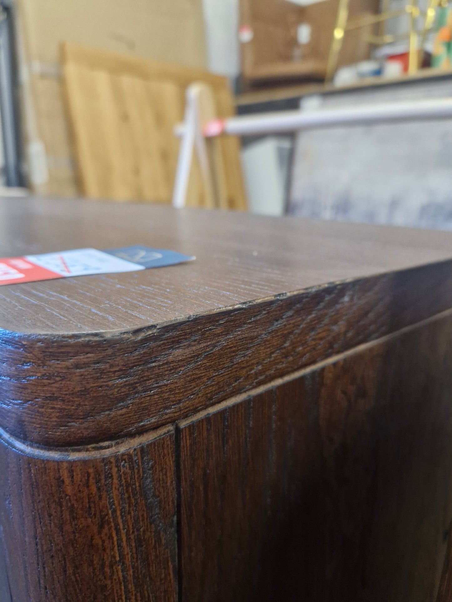 Dark Wood Walnut 2 Door Cupboard / Small Sideboard