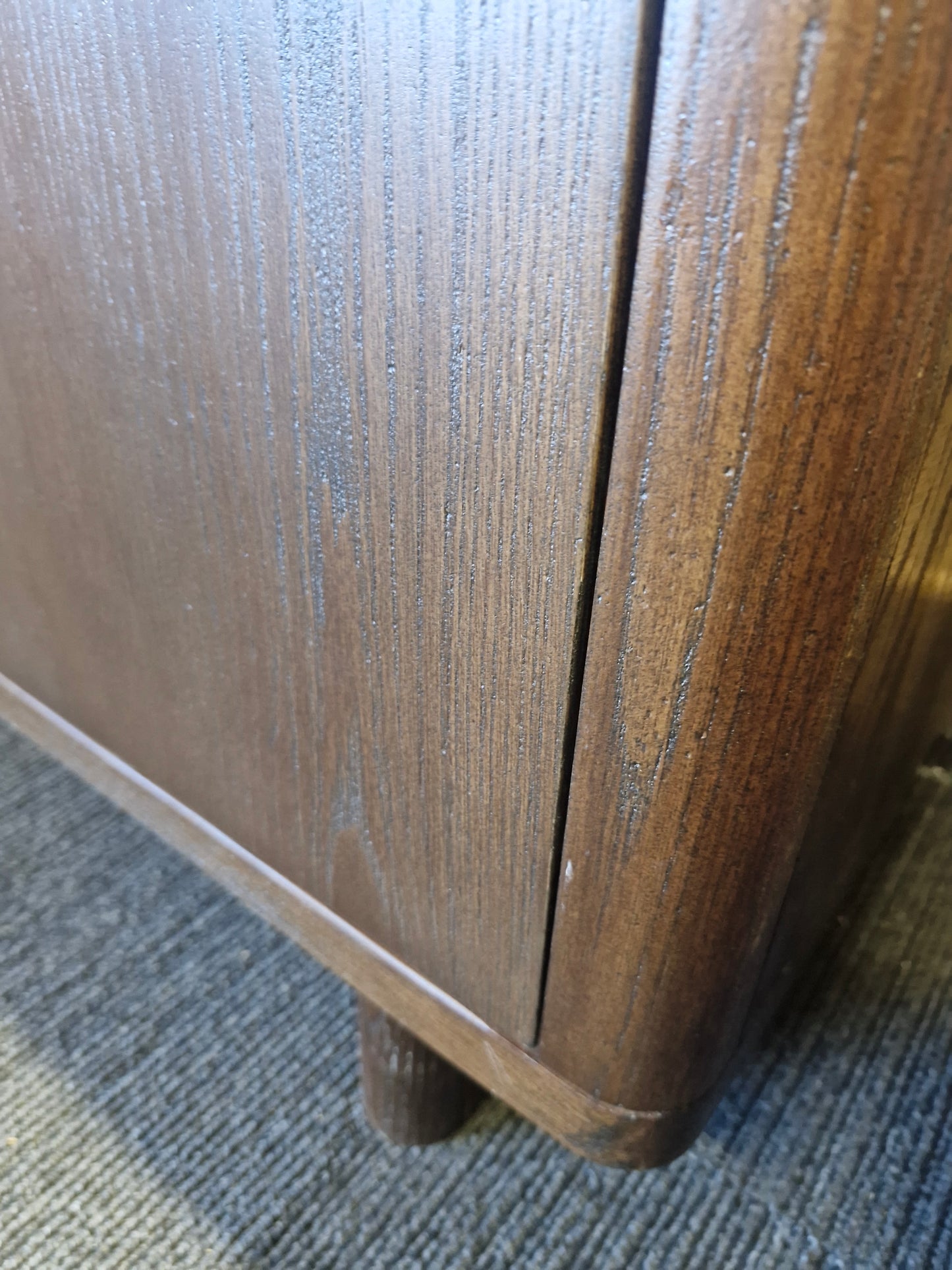 Dark Wood Walnut 2 Door Cupboard / Small Sideboard