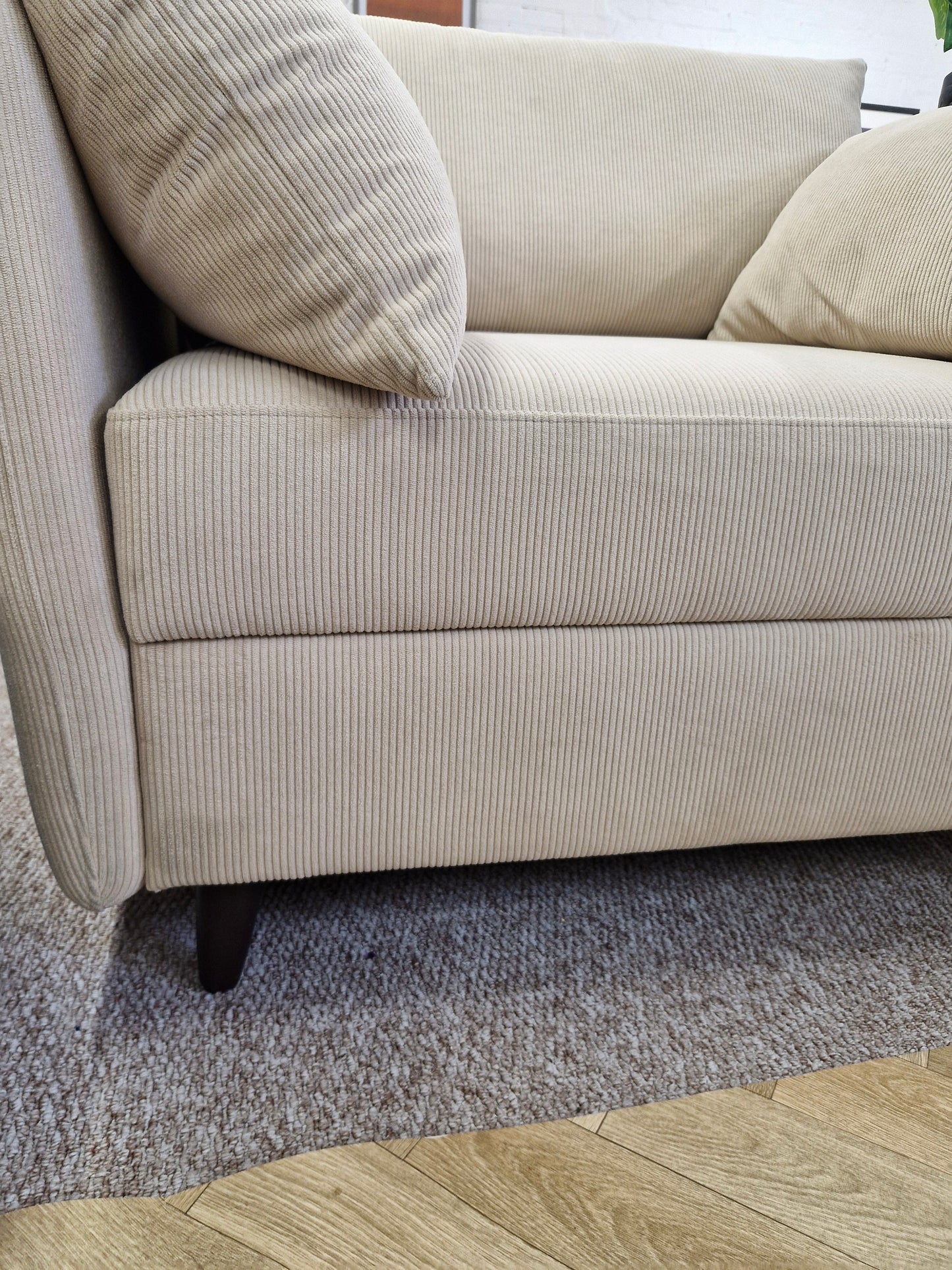 1 Seater Single Sofa Bed / Armchair Bed / Beige Sand Cord / Swyft Model 08