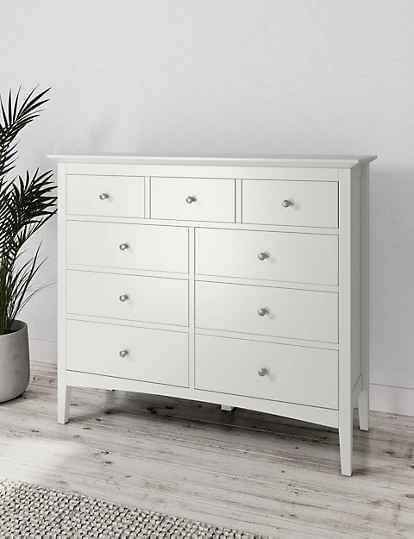 White Chest of Drawers  ¦  Marks and Spencer Hastings 9  drawer