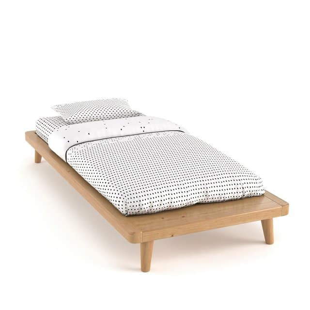 Single Solid wood Platform Bed with shelf