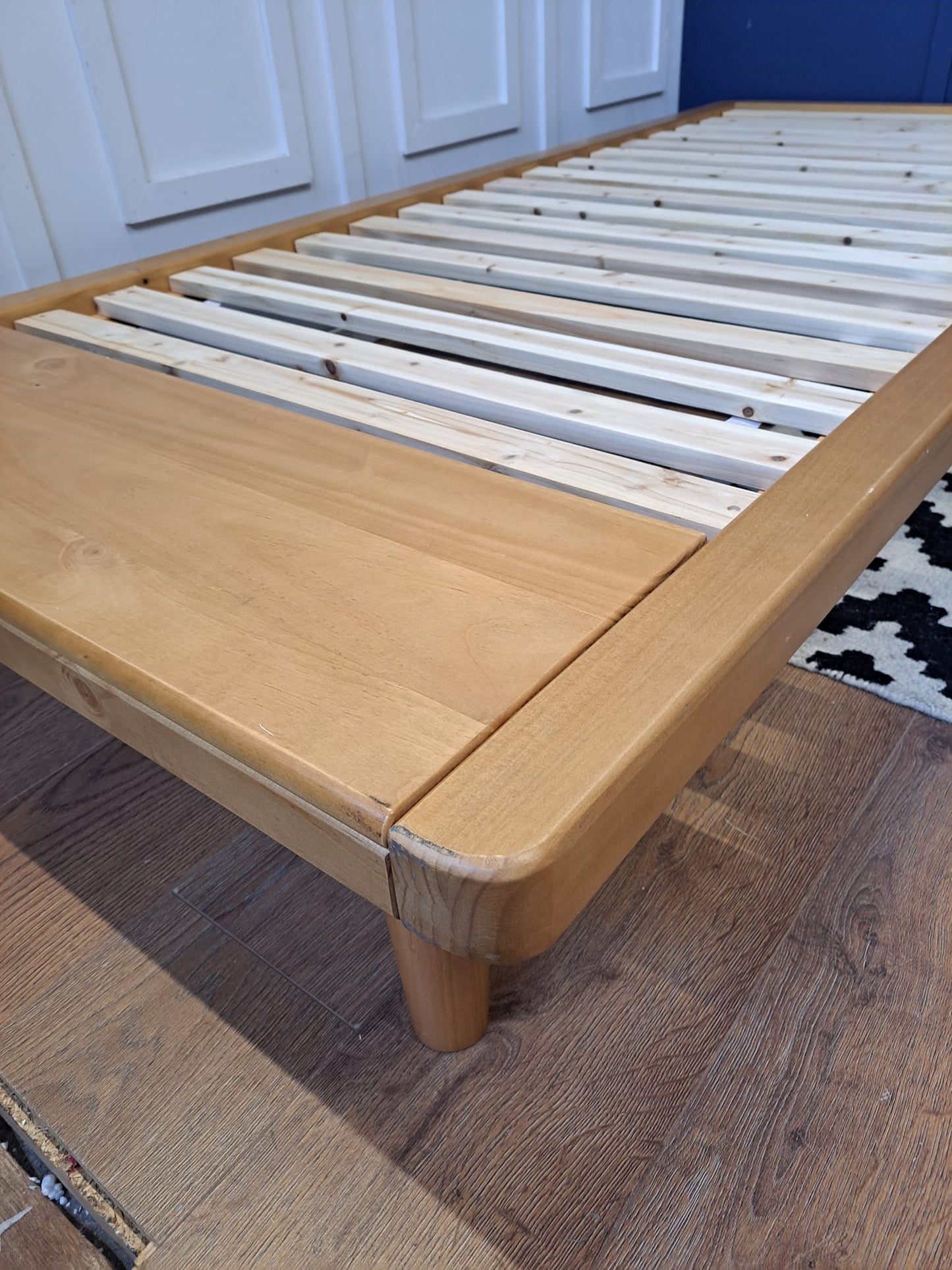 Single Solid wood Platform Bed with shelf