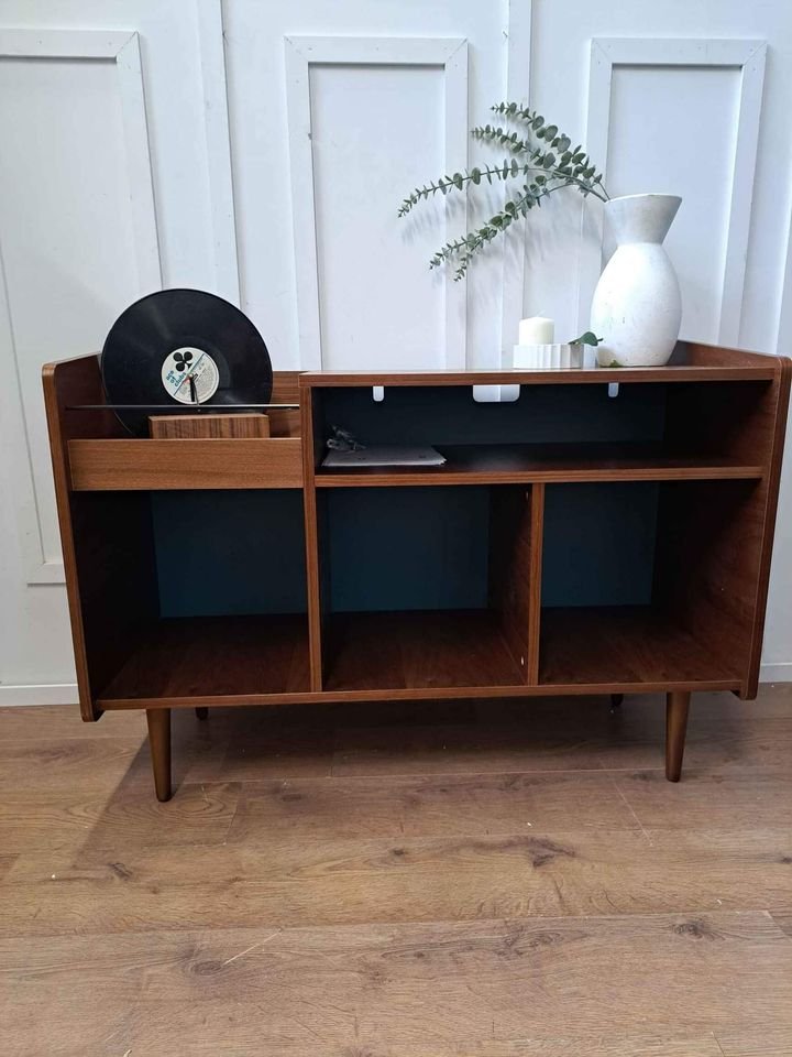 Vintage Style Vinyl Record Storage Cabinet  ¦  Sideboard