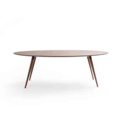Dining table walnut oval shape large seats 6 - 8