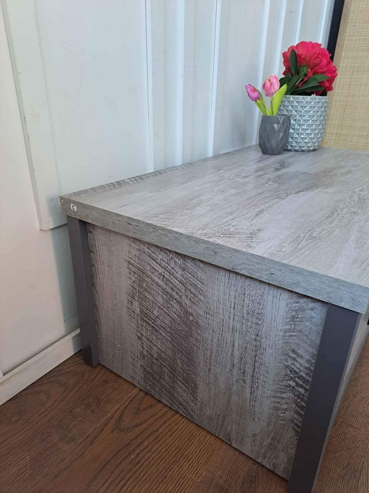 Grey Coffee Table with 2 Storage Drawers