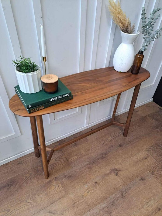 Console Table Solid Walnut Wood
