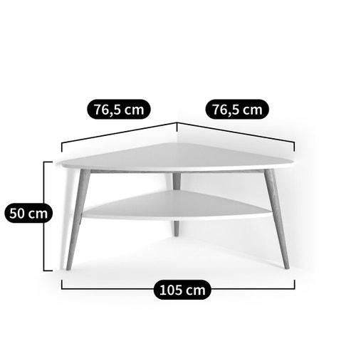 Two-Tier Corner TV Unit  ¦  White and Wood