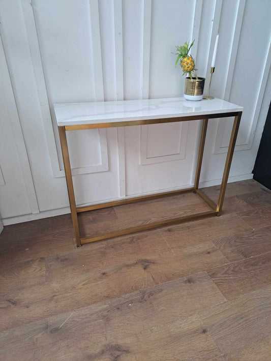Console Table Marble effect and Gold