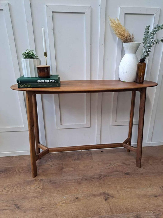 Console Table Solid Walnut Wood