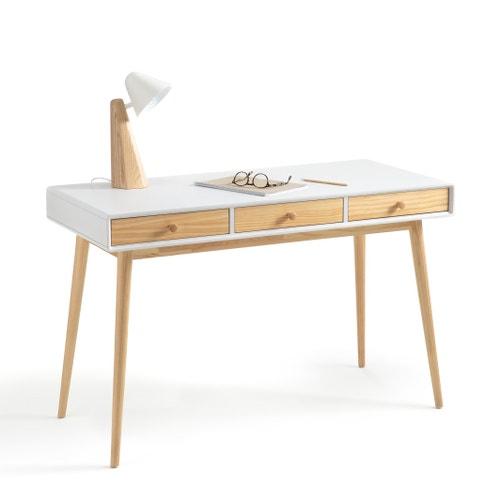 Desk White and Wood Wide  /  La Redoute Jimi