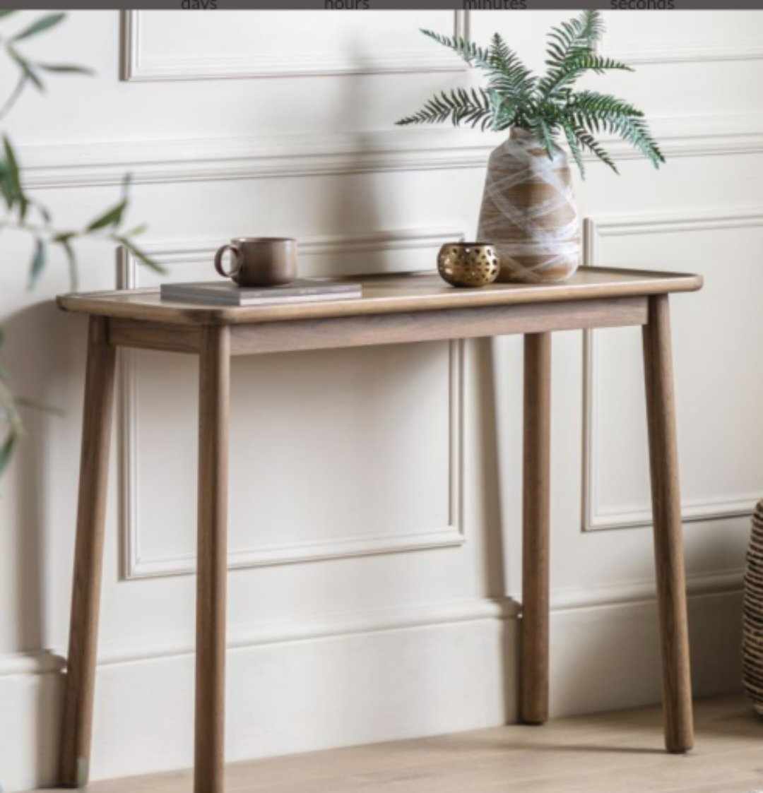 Console Table Solid Oak Grey  /  Tray Top