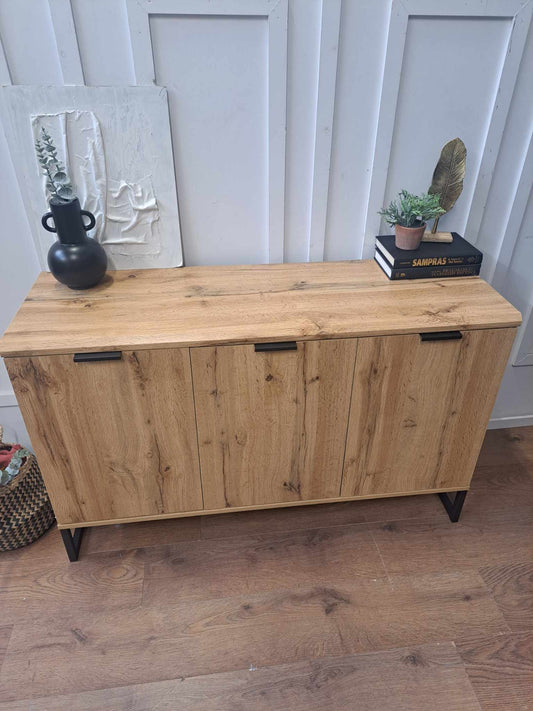 Sideboard Oak Effect and Black Metal