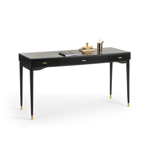 Black and Gold Large Desk with 3 Drawer / La Redoute Novani
