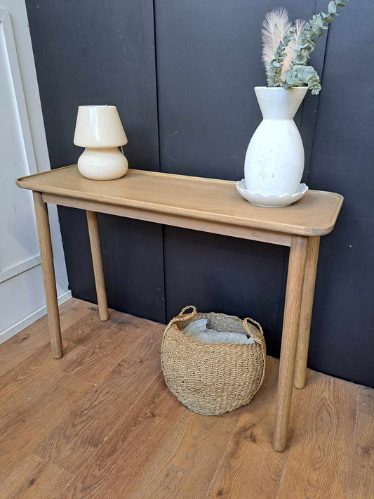 Console Table Solid Oak Grey  /  Tray Top