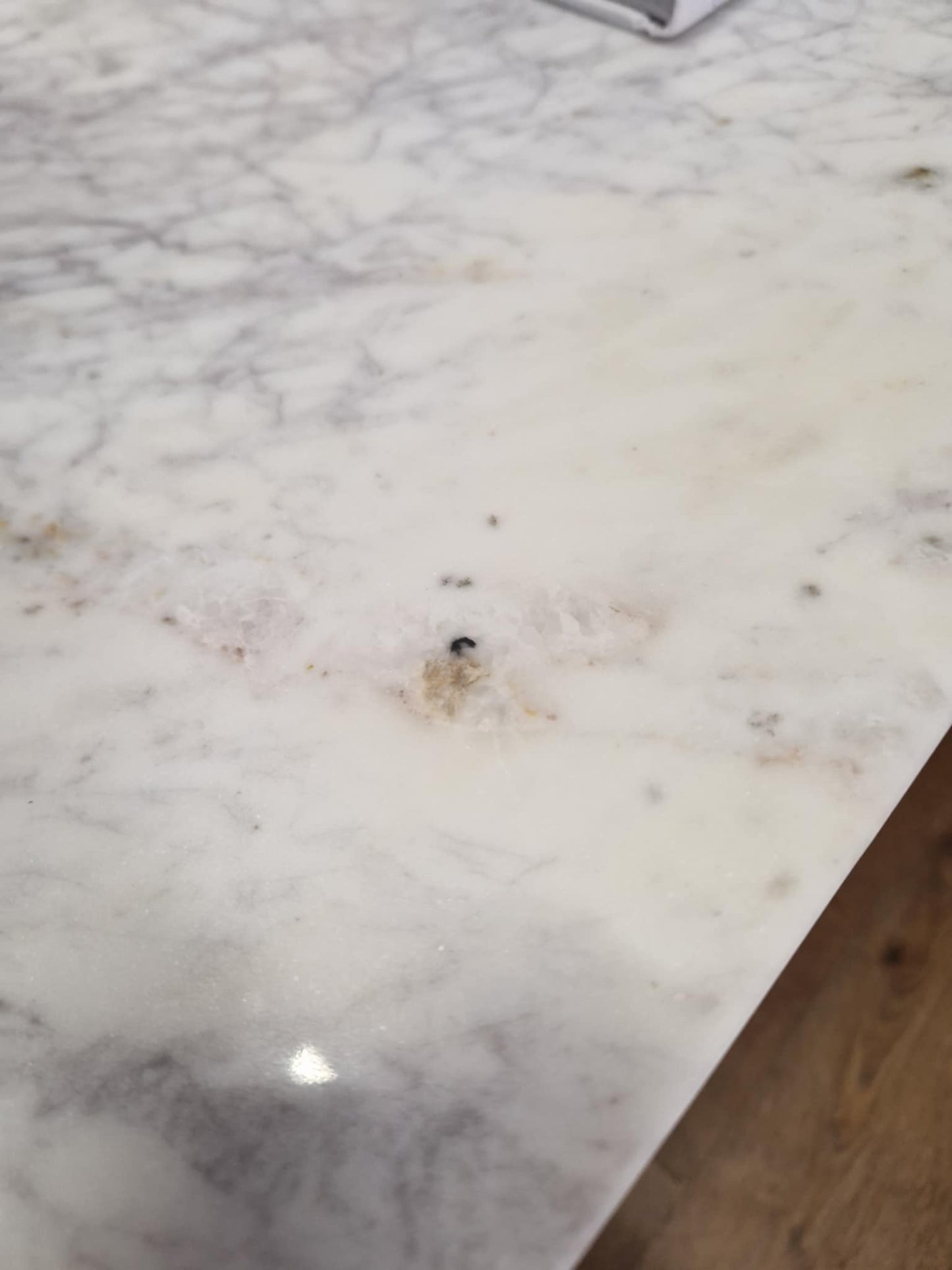 Marble and Dark Solid Wood Cabinet / Small Sideboard