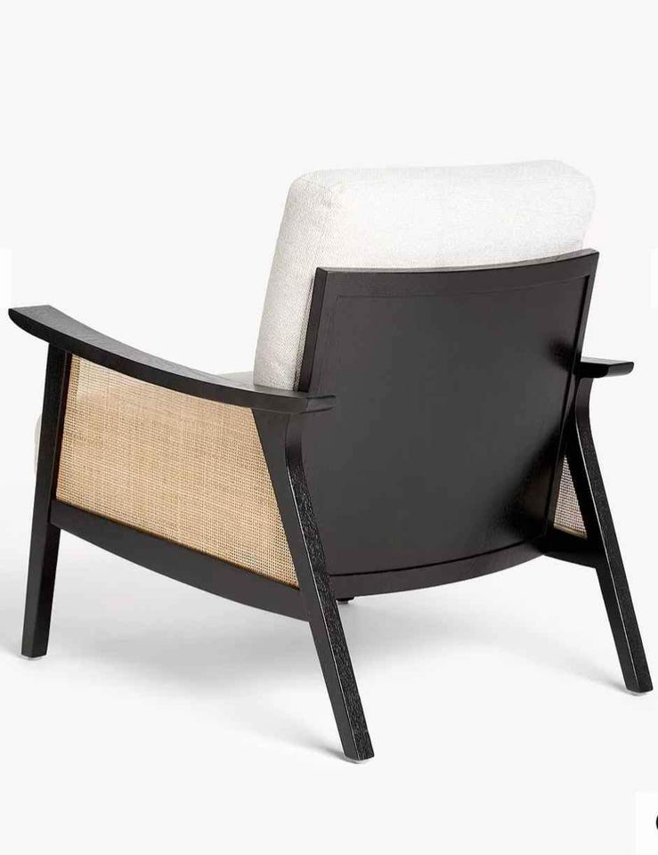 Armchair Club Accent Chair Black Rattan and Off White John Lewis Gondola