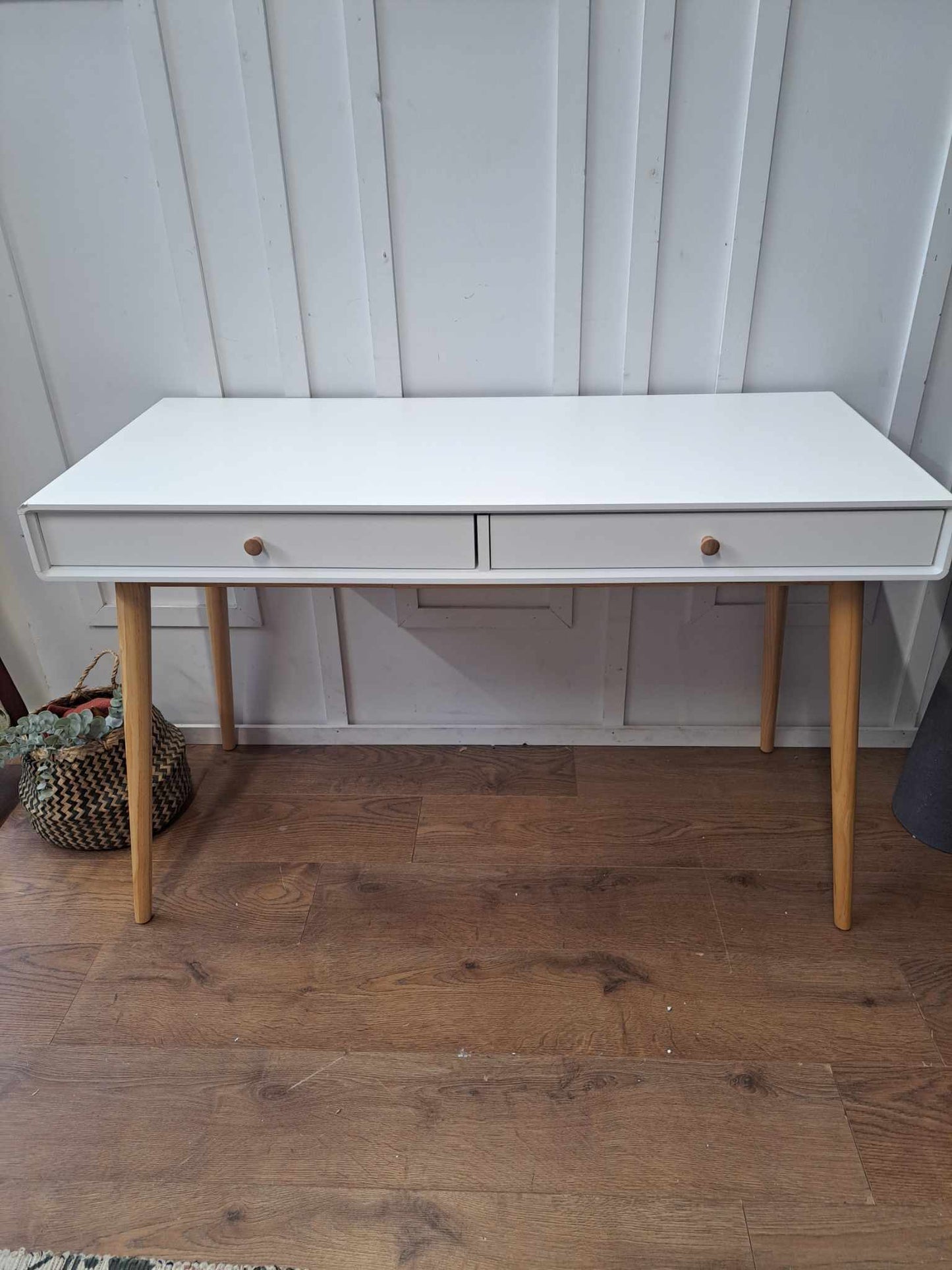 White and wood Large Desk