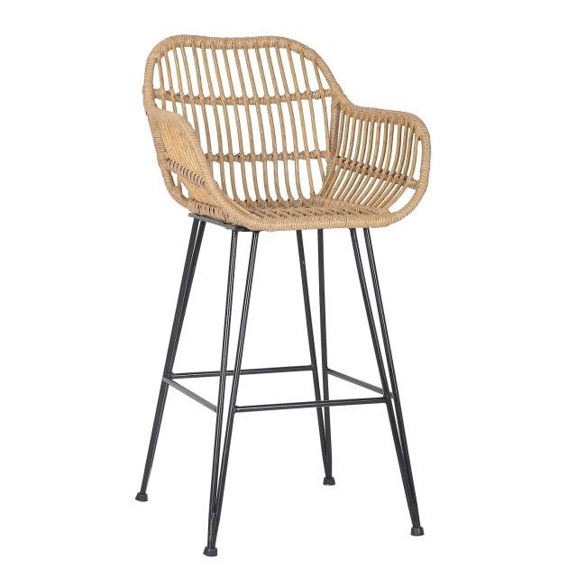 Rattan Effect Kitchen Stools / Set of 2