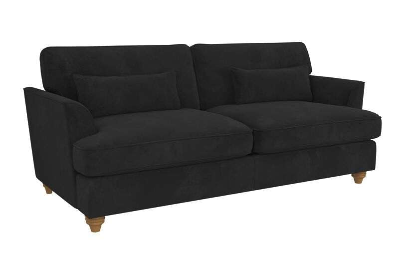 4 Seater Black Velvet Sofa RRP £849