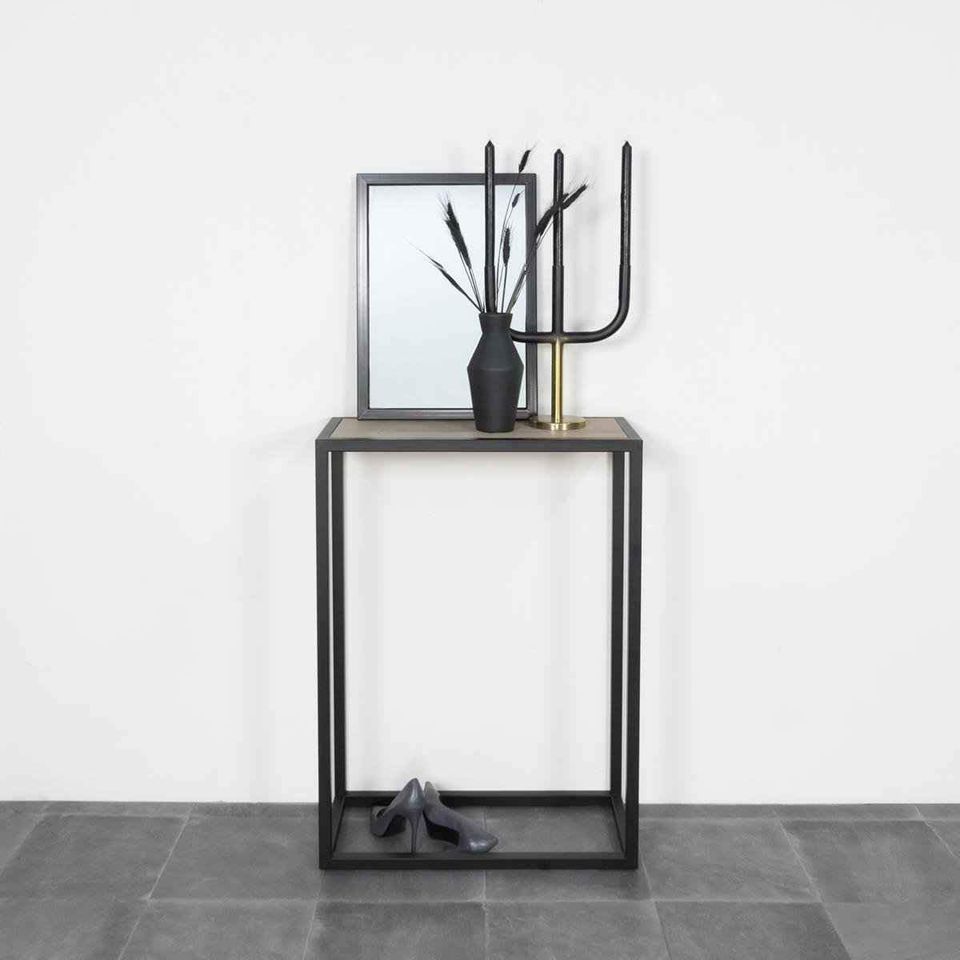 Metal and Wood High Console Table