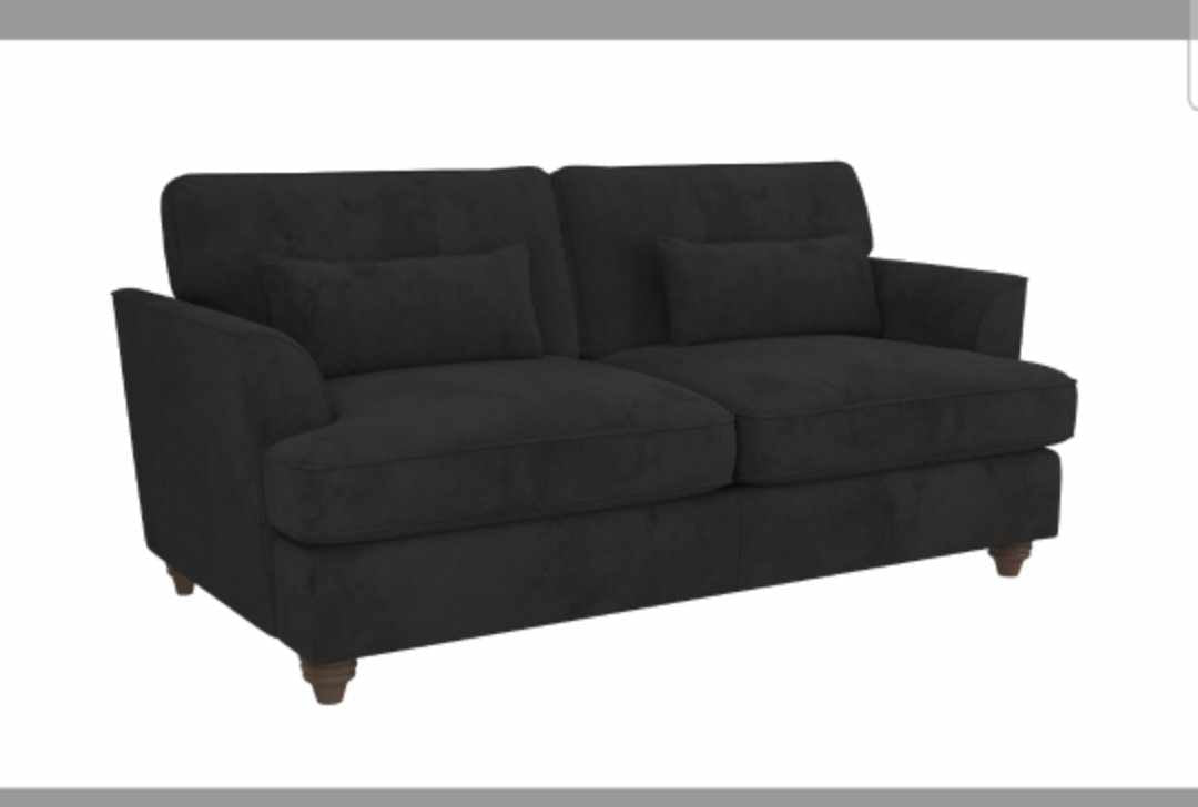 3 Seatet Black Velvet Sofa RRP £800