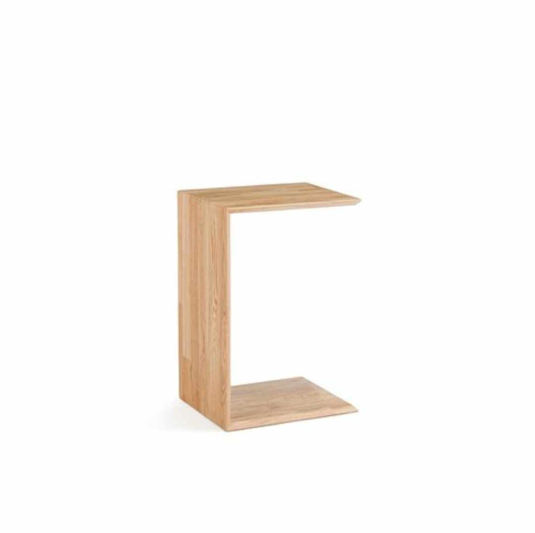 Oak Side End Table U shape Solid Wood