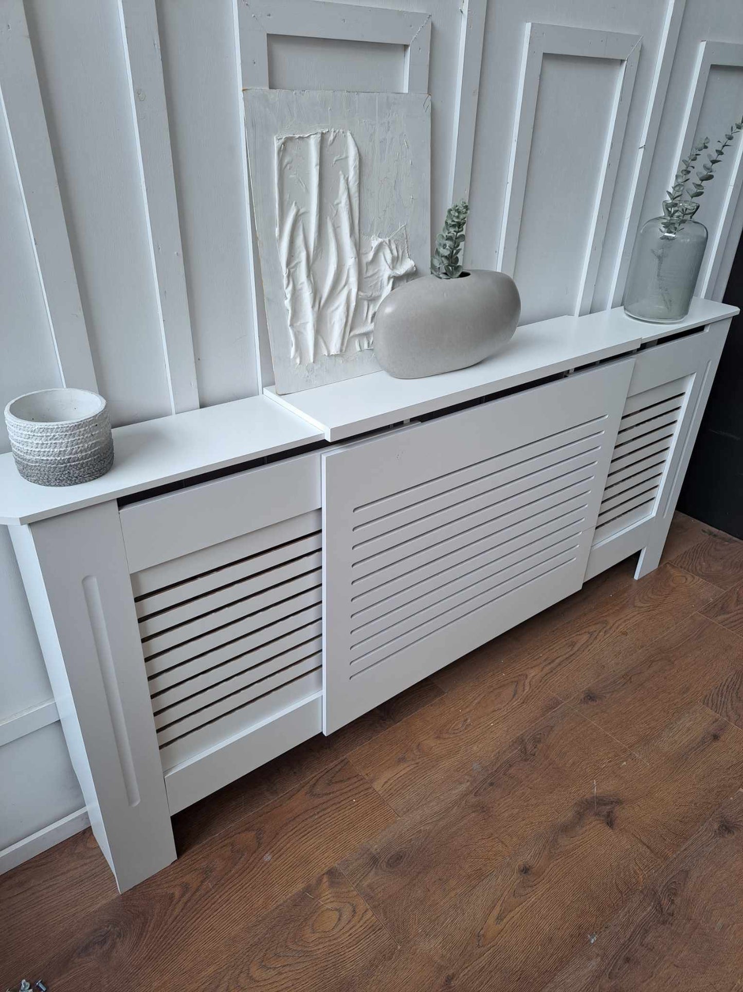 White Extra Large Radiator Cover - Adjustable