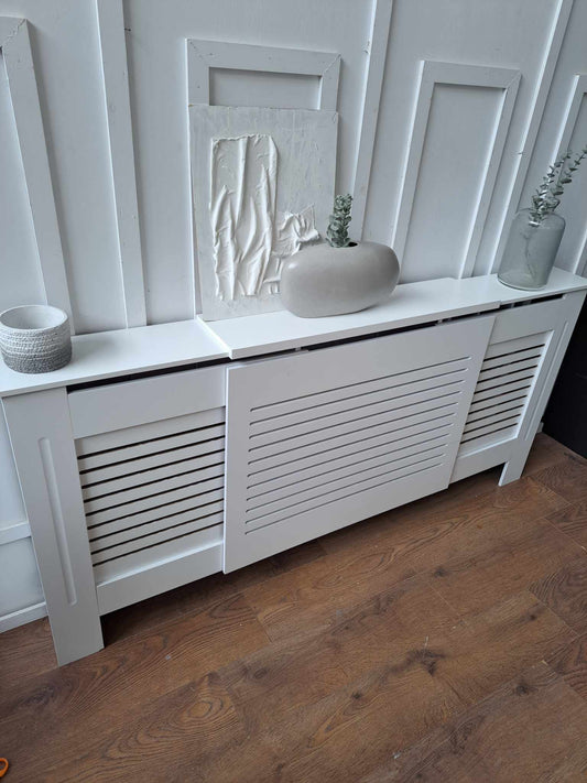 White Extra Large Radiator Cover - Adjustable