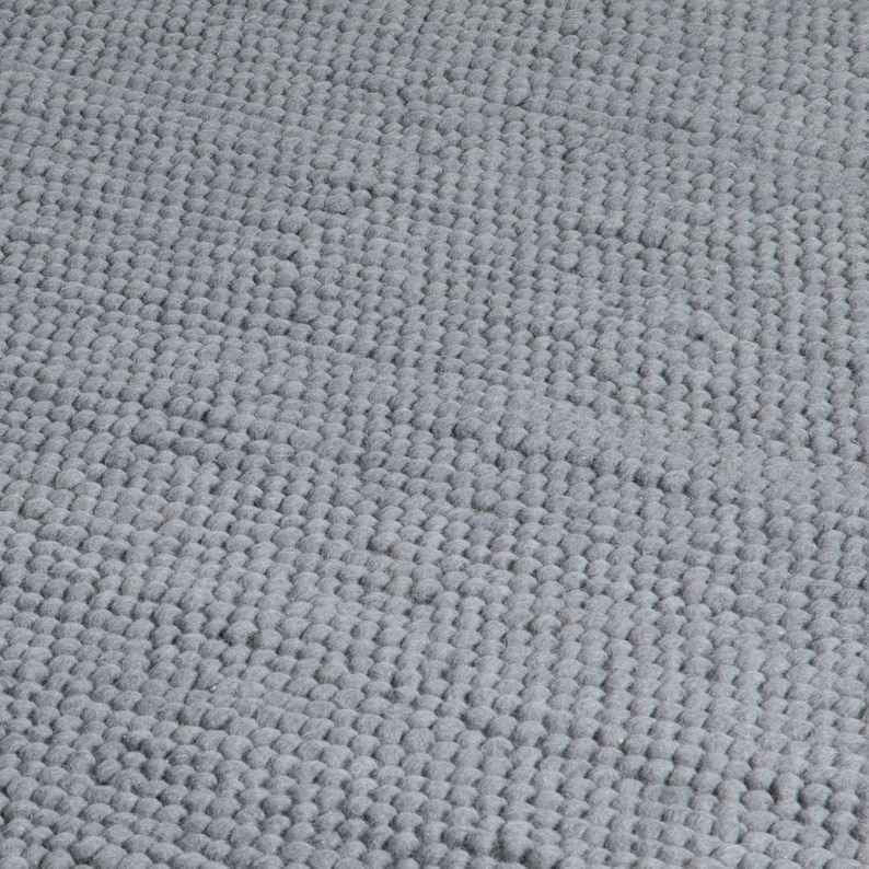 Grey bubble large rug 160x230cm wool handwoven