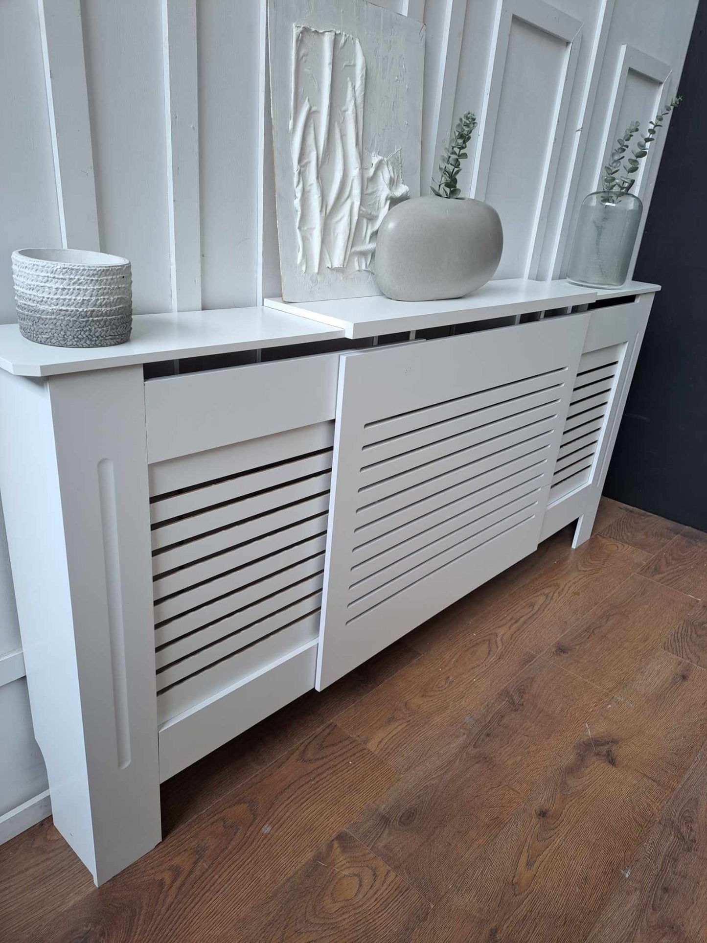 White Extra Large Radiator Cover - Adjustable