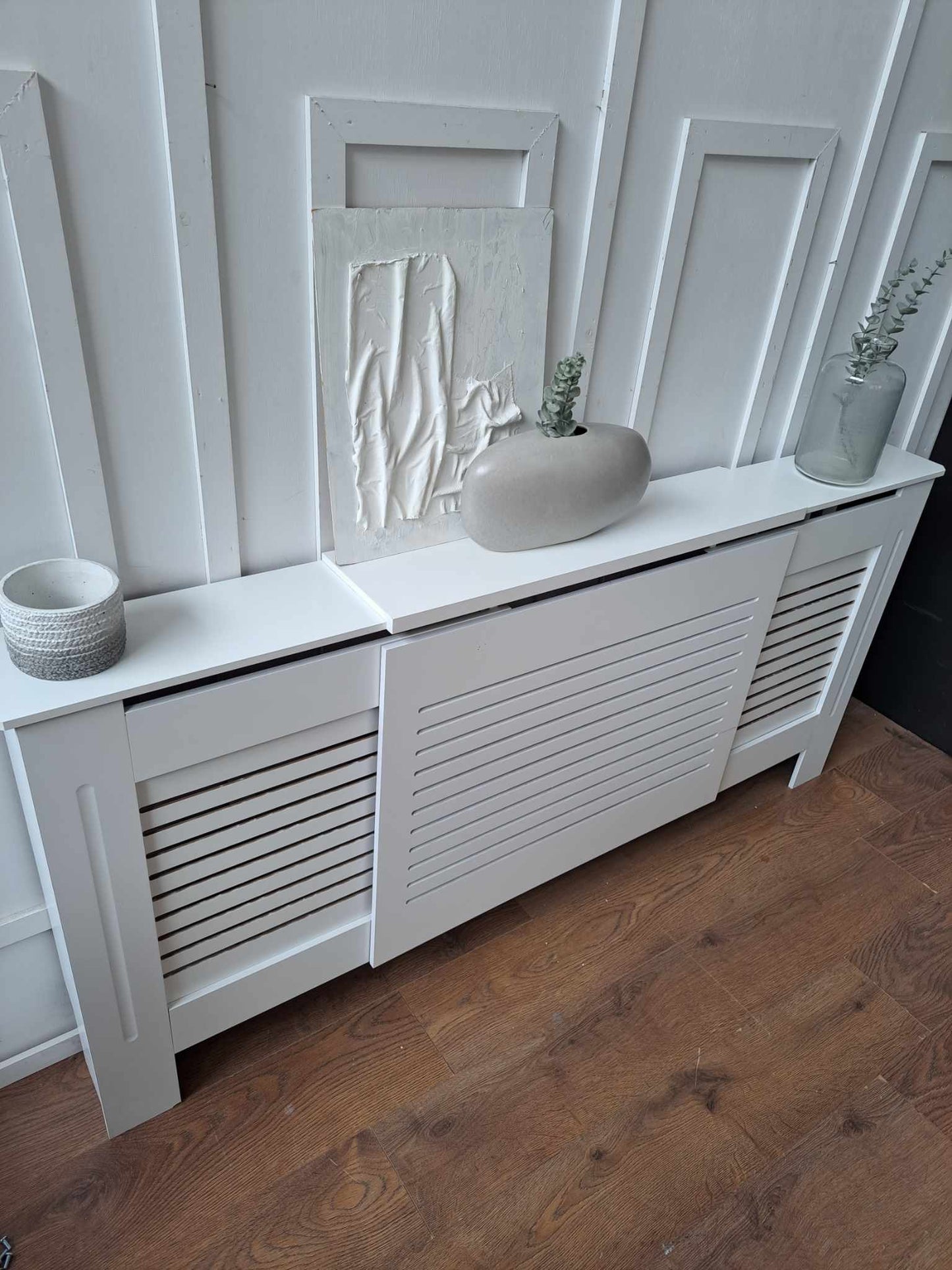 White Extra Large Radiator Cover - Adjustable