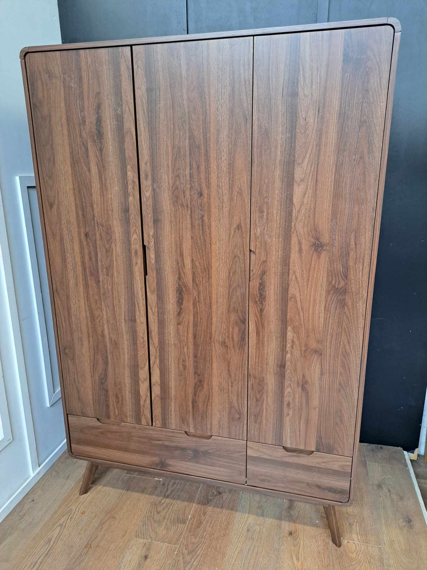 Walnut 3 Door Wardrobe