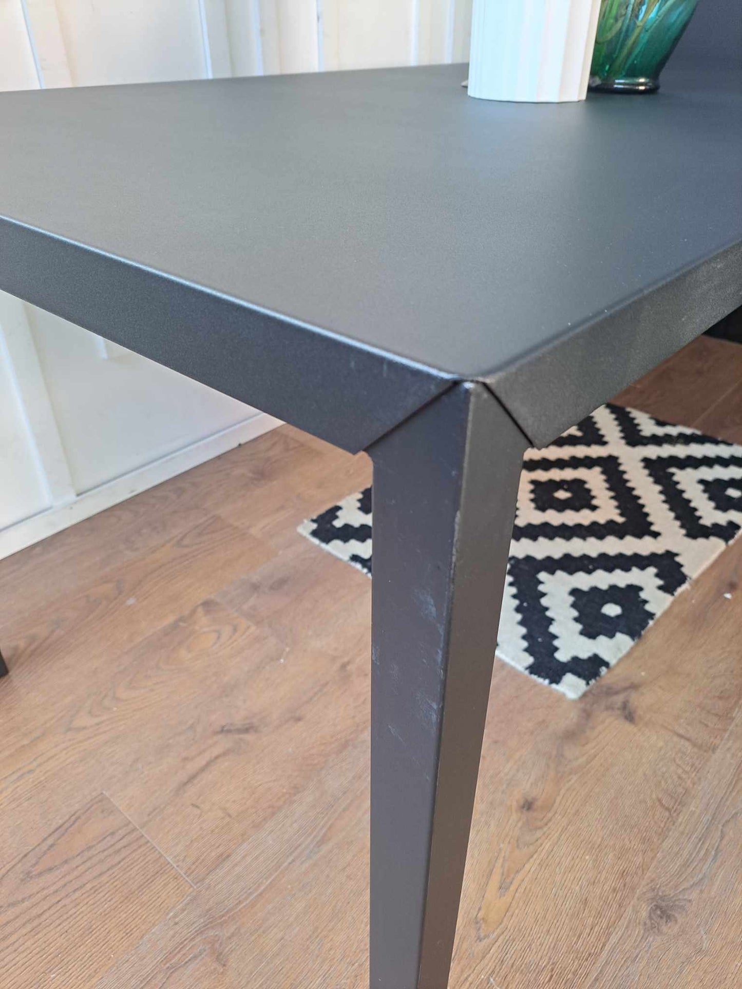 Black Metal Dining Table Seats 6 RRP £375