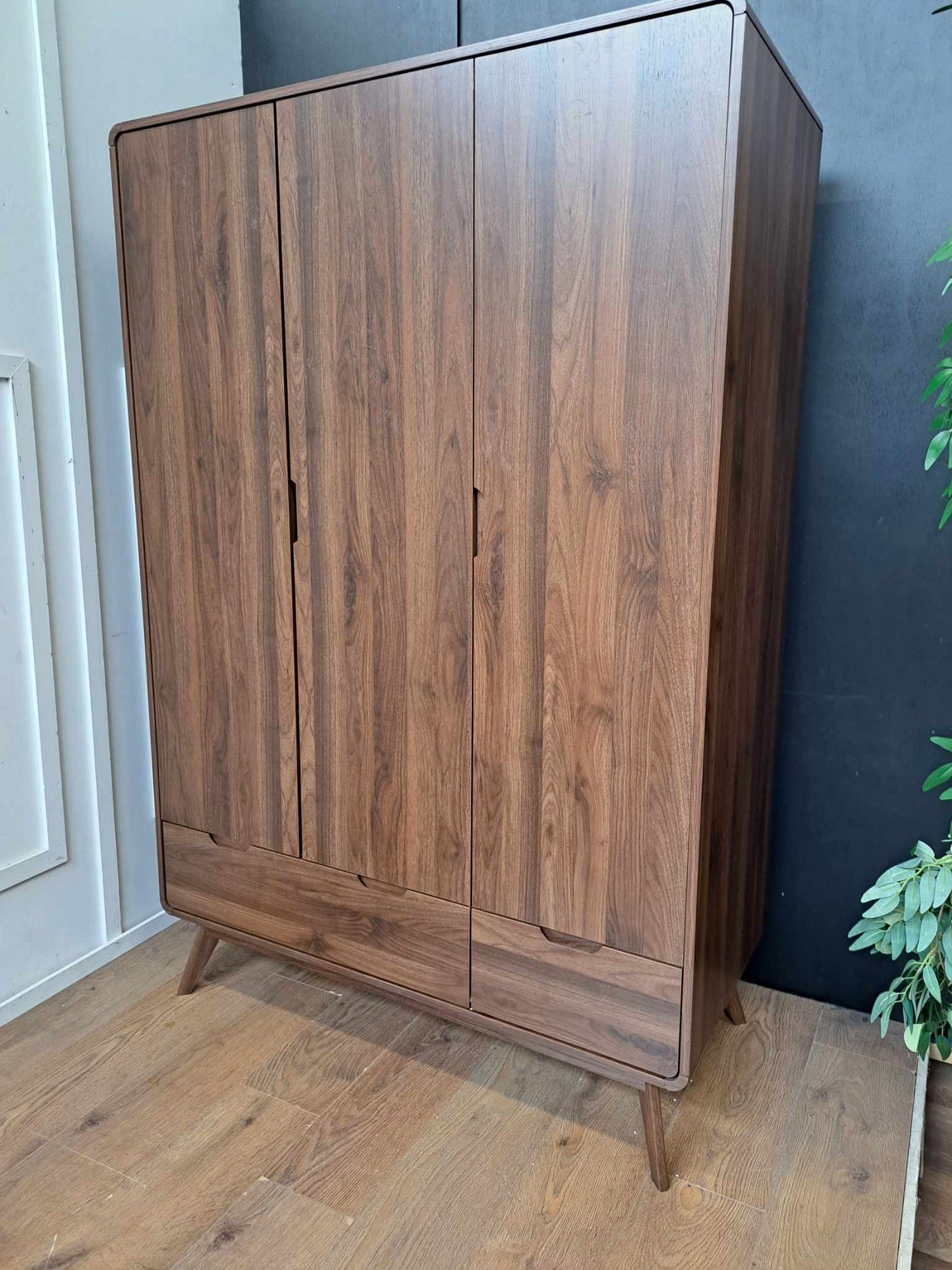 Walnut 3 Door Wardrobe