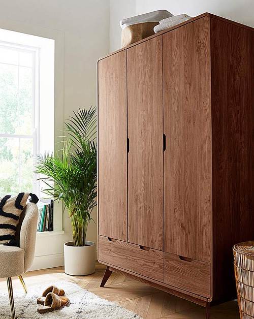 Walnut 3 Door Wardrobe