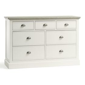 Grey Solid Wood Chest of 7 Drawers / Oak FurnitureLand Brompton RRP £579