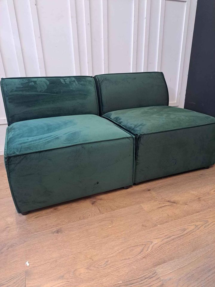 Dark Green Velvet Modular Sofa