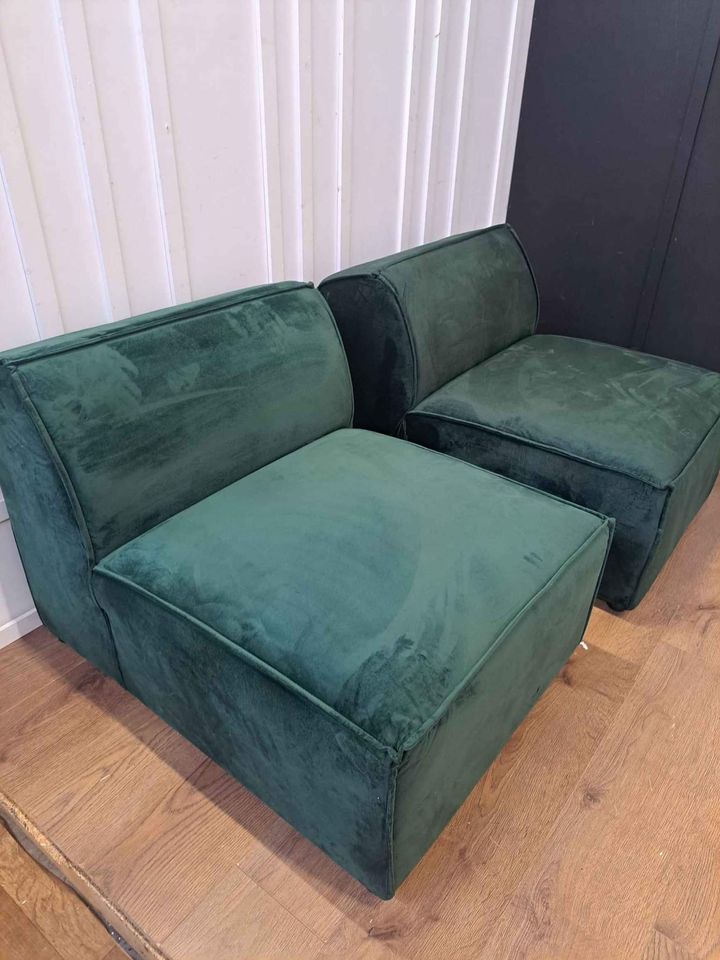 Dark Green Velvet Modular Sofa