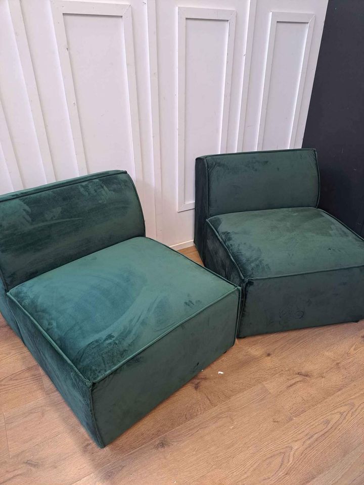 Dark Green Velvet Modular Sofa