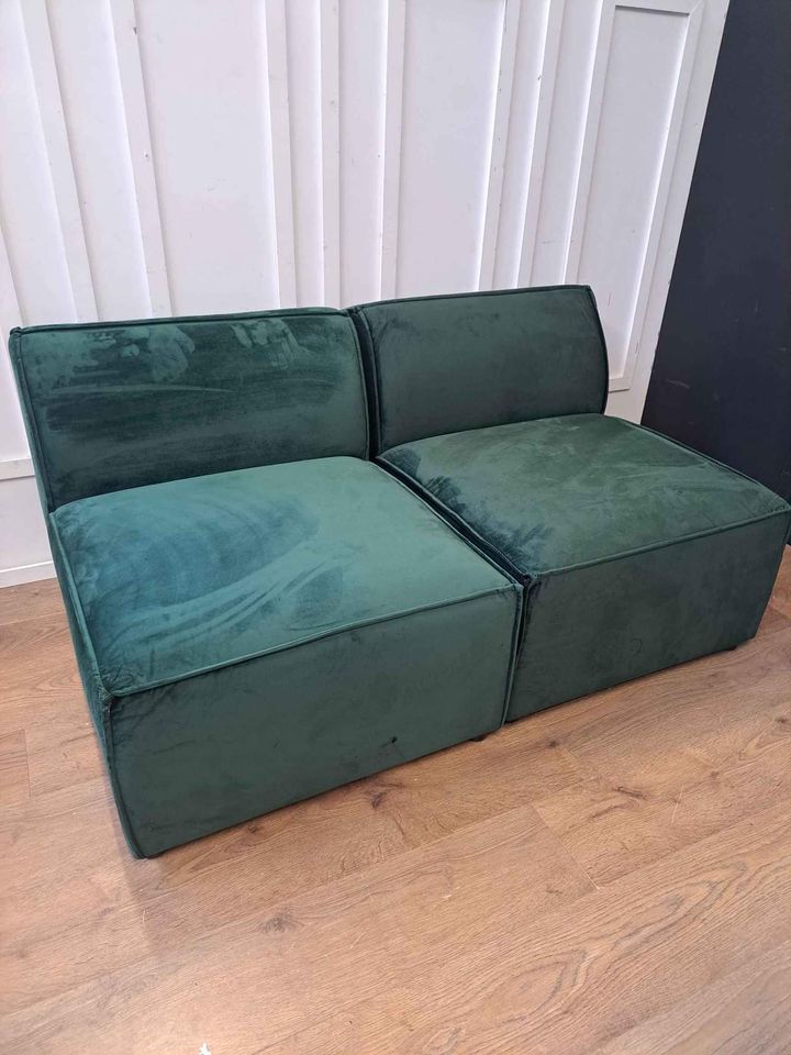 Dark Green Velvet Modular Sofa