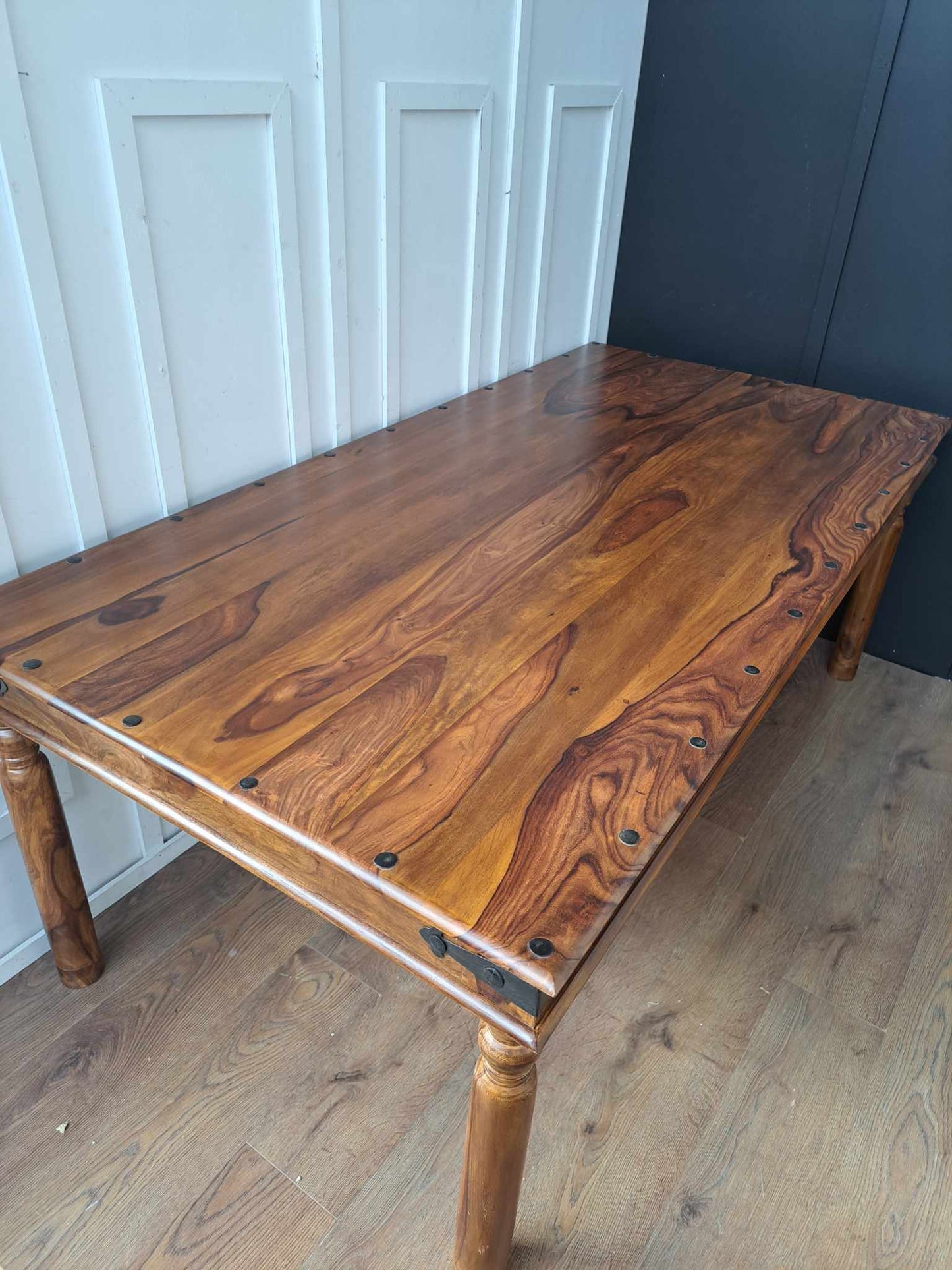 Large Industrial Style Dining Table Solid Wood