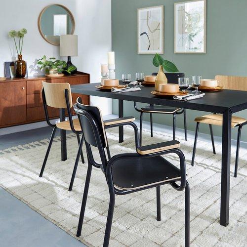 Black Metal Dining Table Seats 6 RRP £375