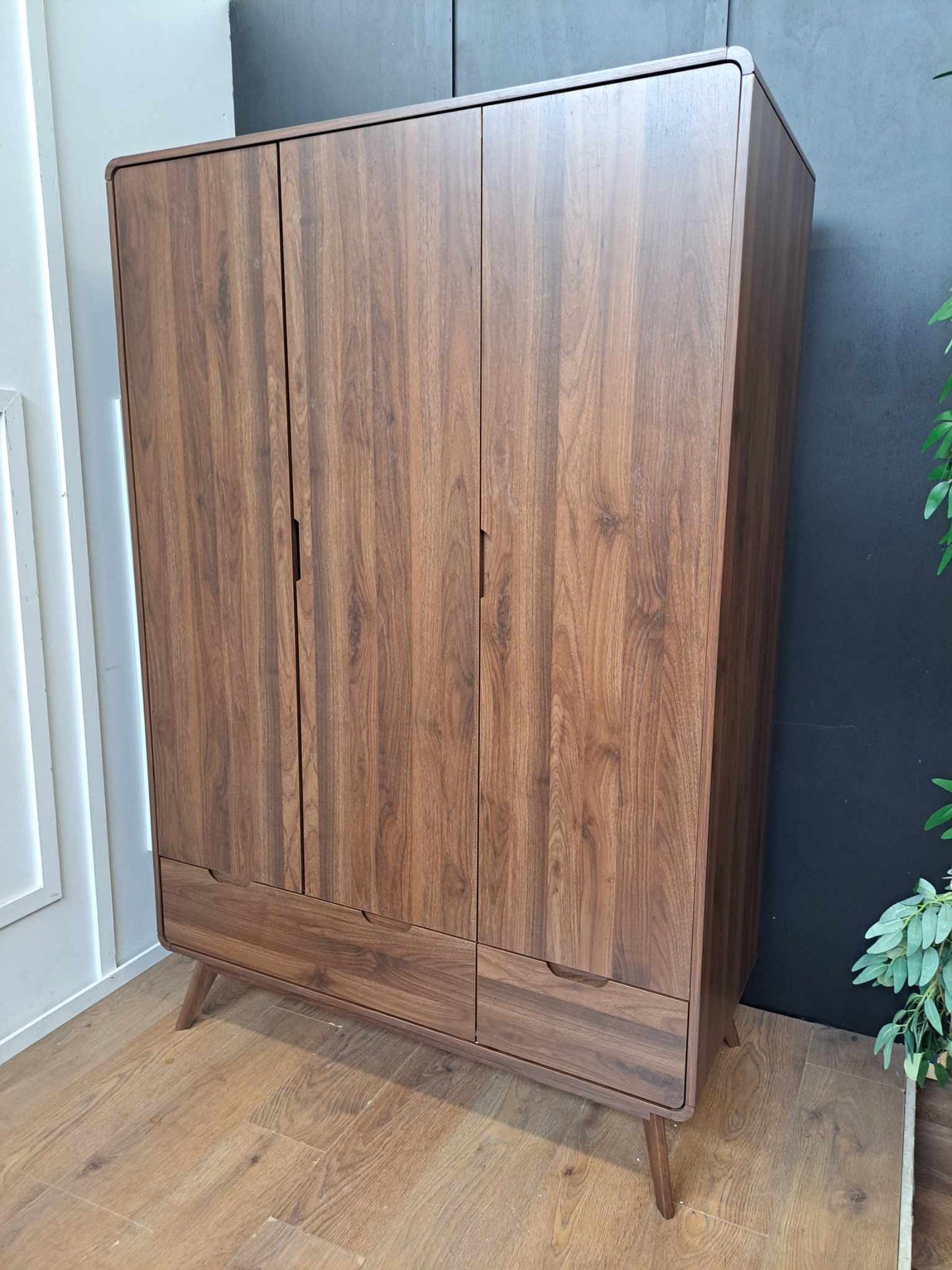 Walnut 3 Door Wardrobe