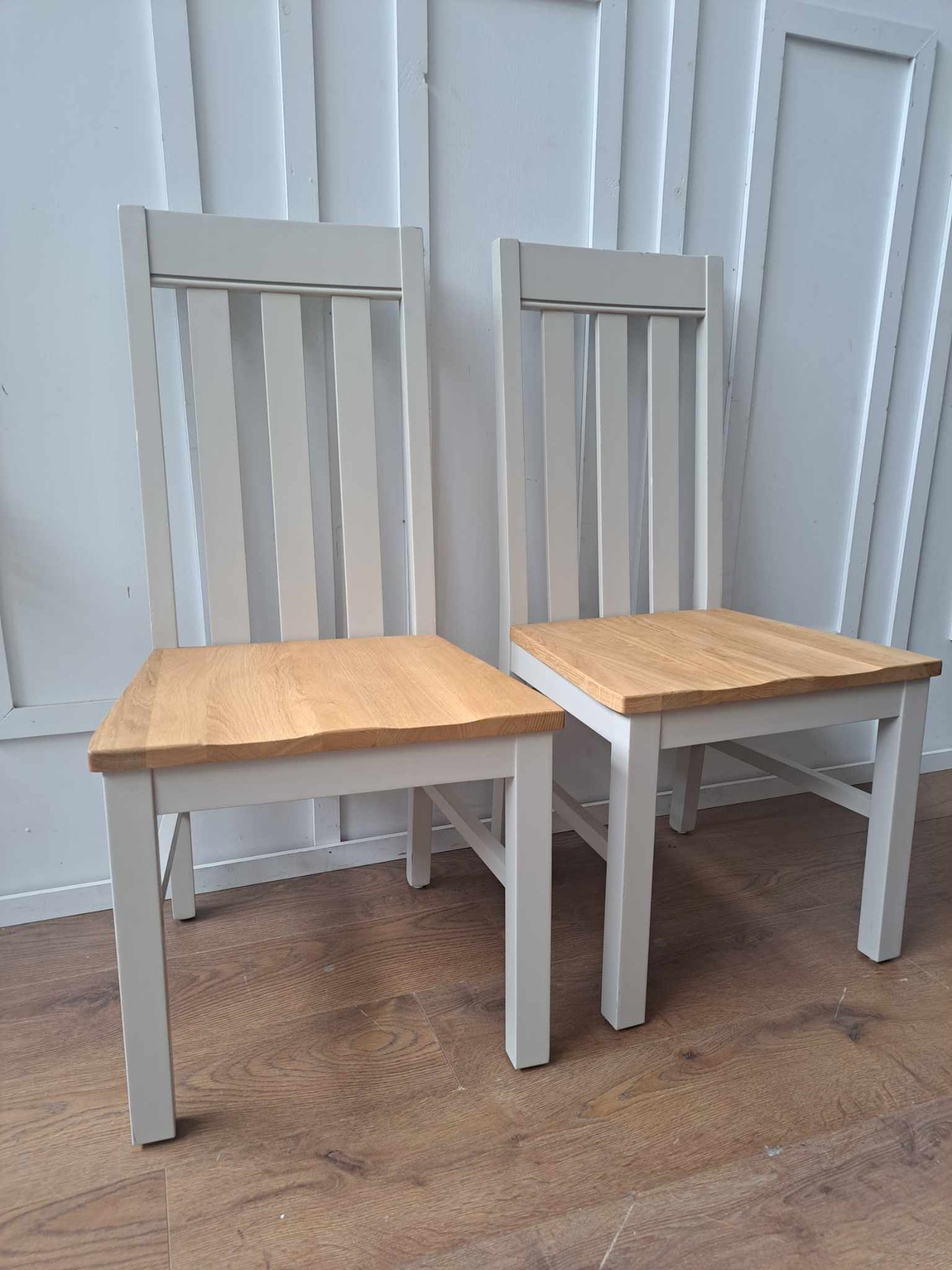 Dining Chairs Light Grey Putty and Wood, Set of 2 / Marks and Spencer Padstow RRP £229