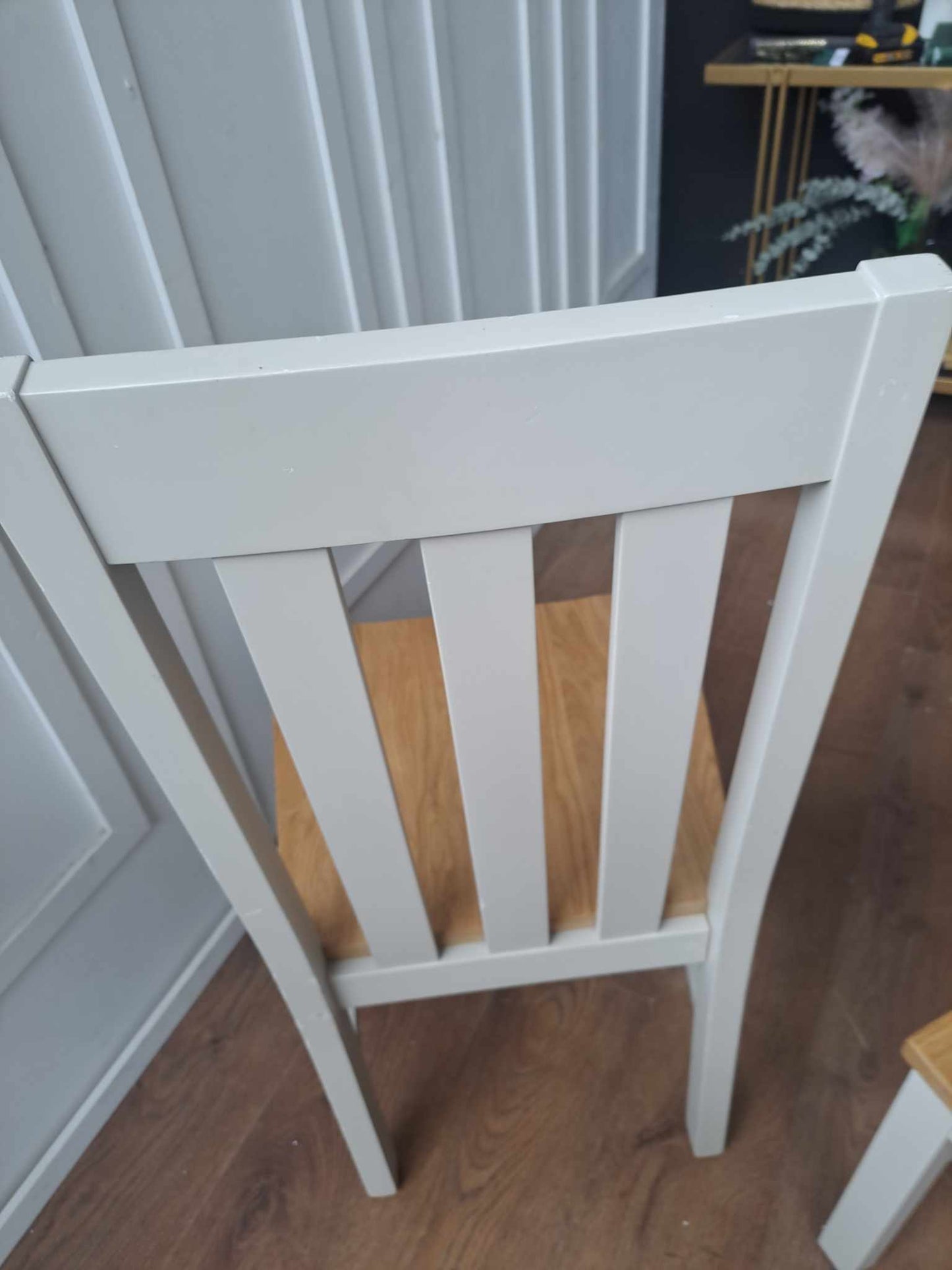 Dining Chairs Light Grey Putty and Wood, Set of 2 / Marks and Spencer Padstow RRP £229