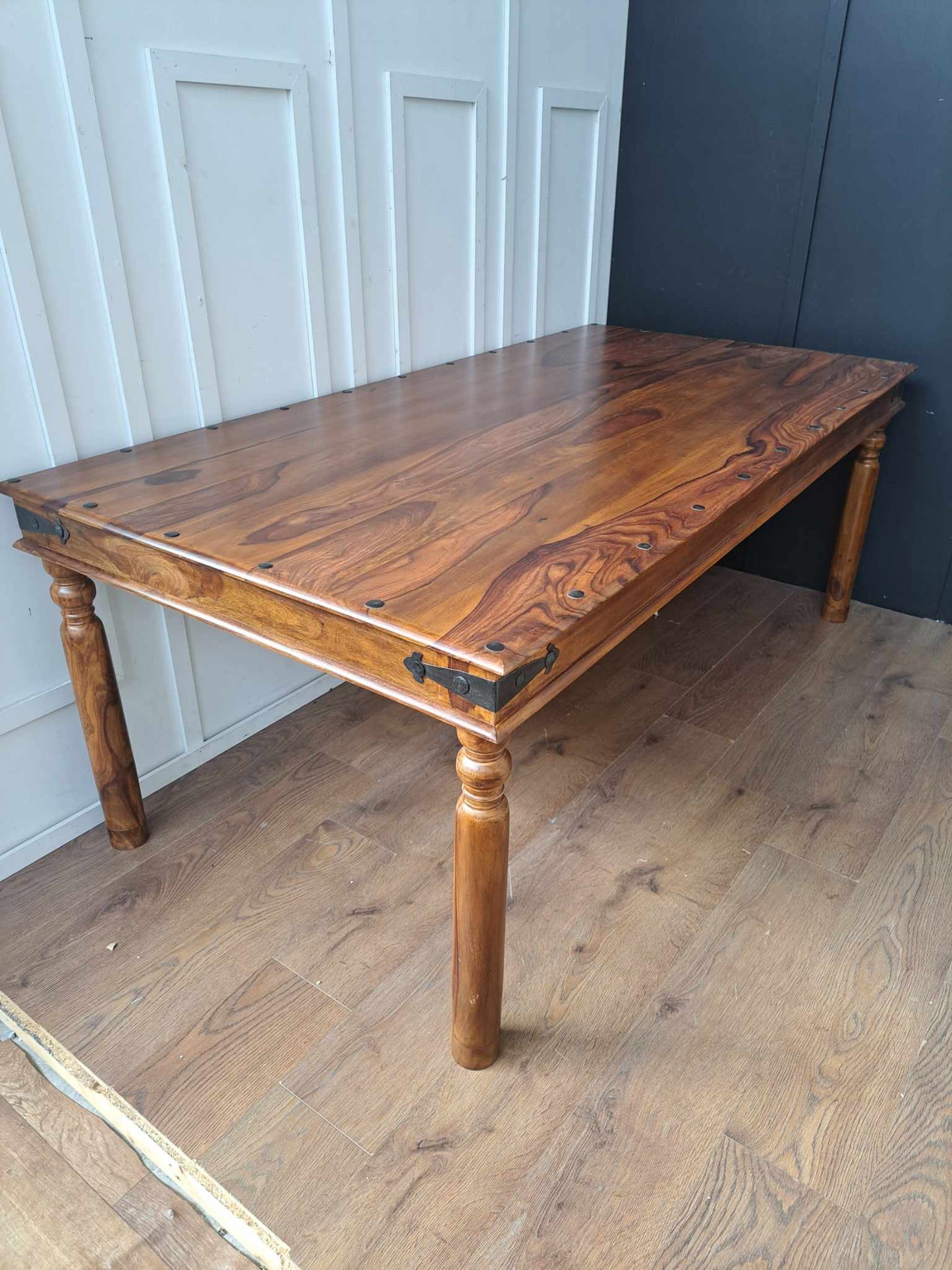 Large Industrial Style Dining Table Solid Wood