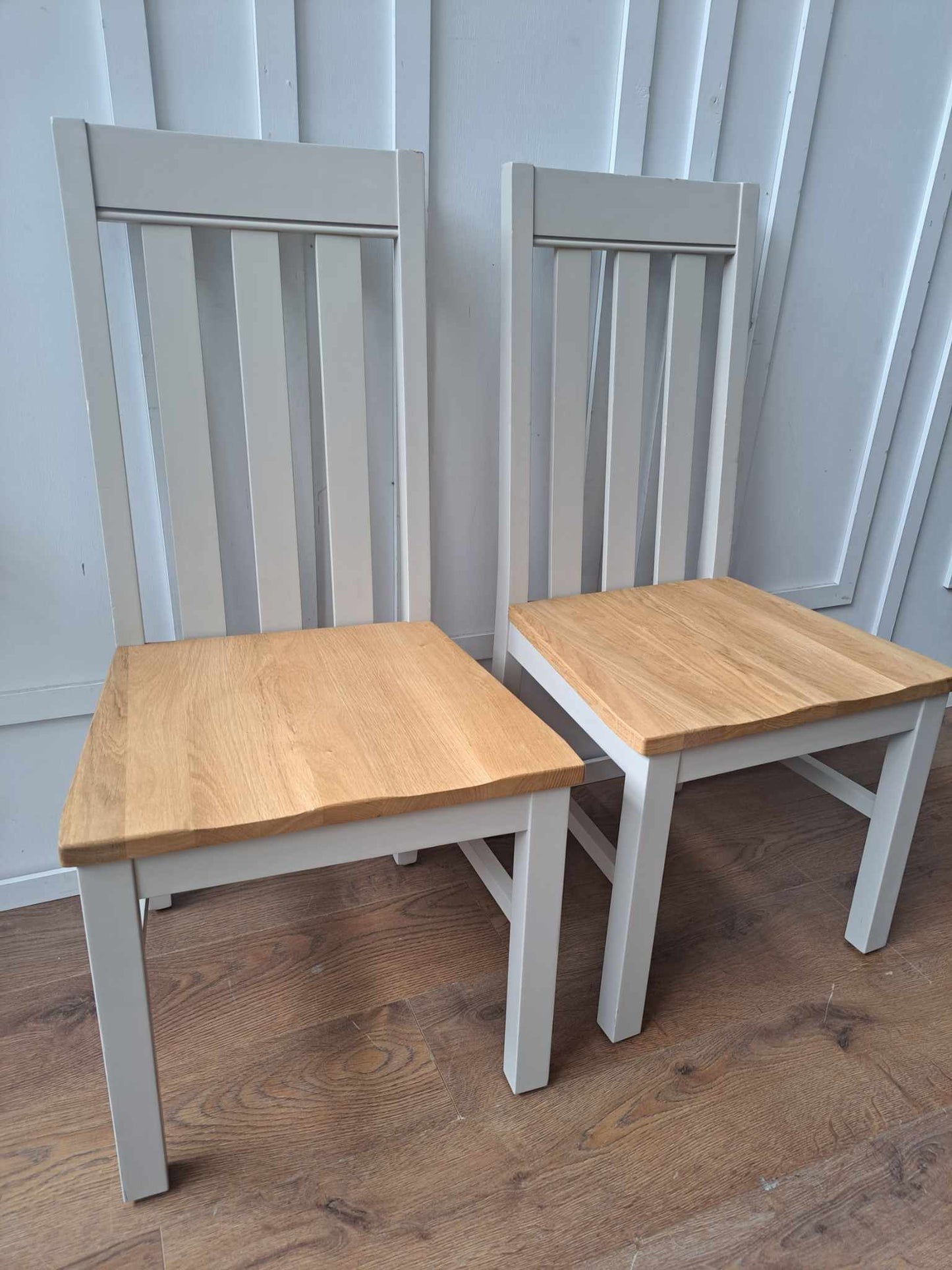 Dining Chairs Light Grey Putty and Wood, Set of 2 / Marks and Spencer Padstow RRP £229