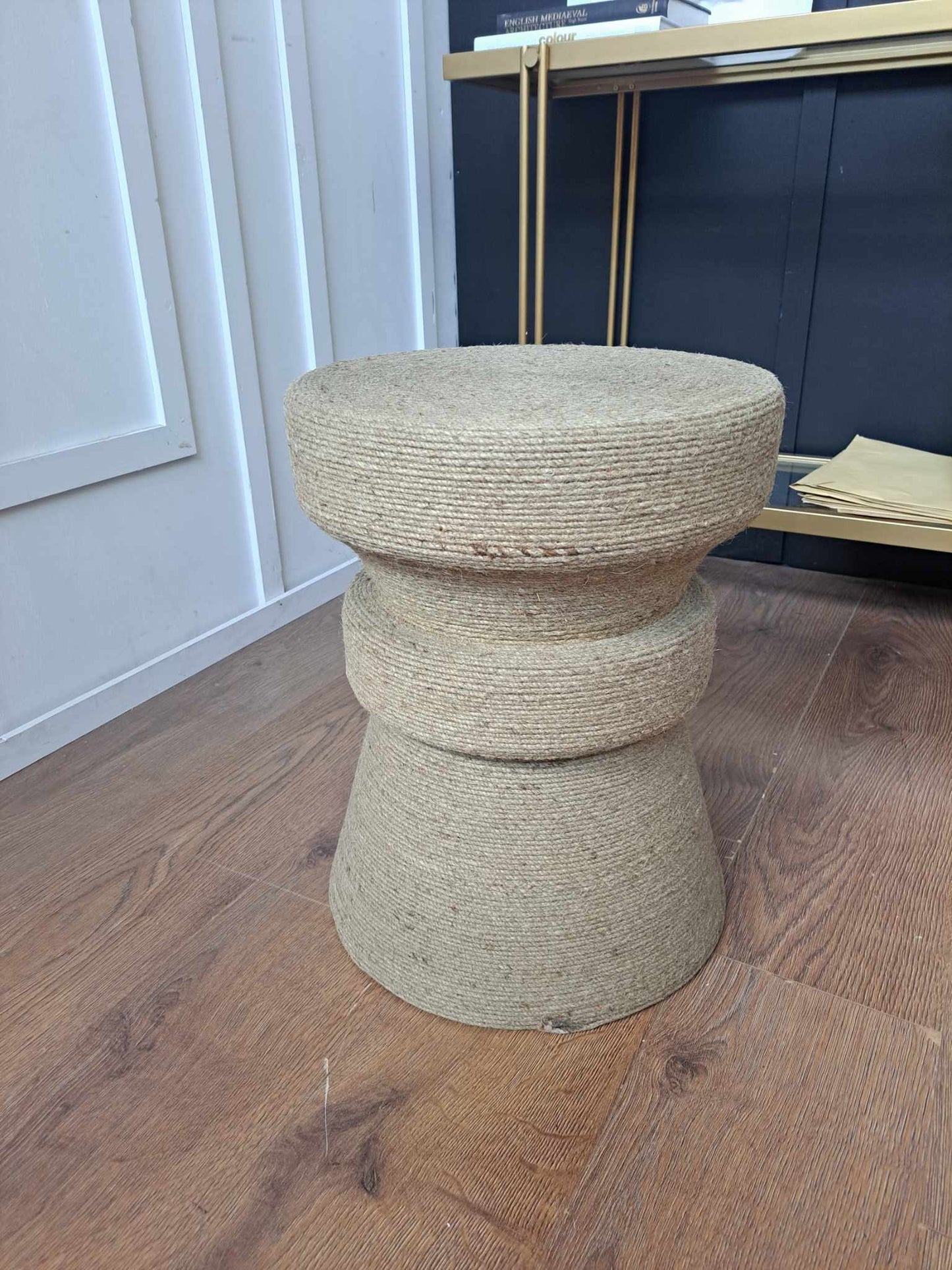 Side Table Jute Natural / Solid Wood / La Redoute AM PM Sablas RRP £240