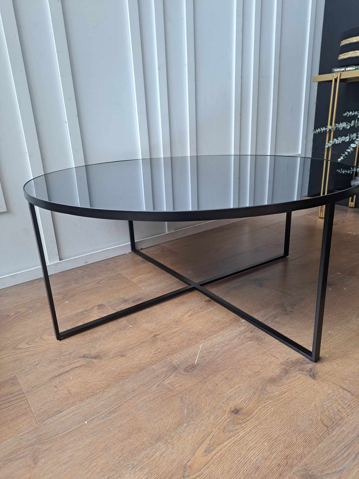 Large Round Coffee Table Mirror and Metal / Torrance RRP £359