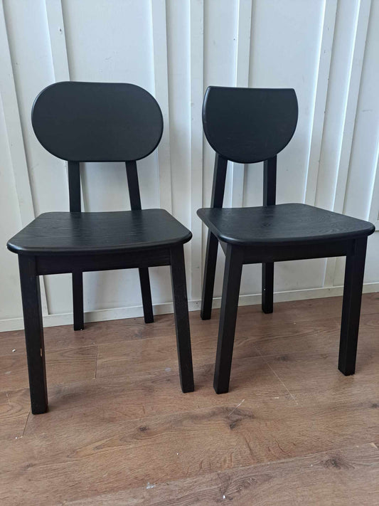 Black Wood Dining Chairs set of 2 / La Redoute Tribal RRP £375